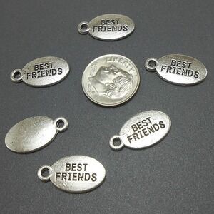 10pcs Best Friends Charms, silvertone metal, jewelry‎ supplies